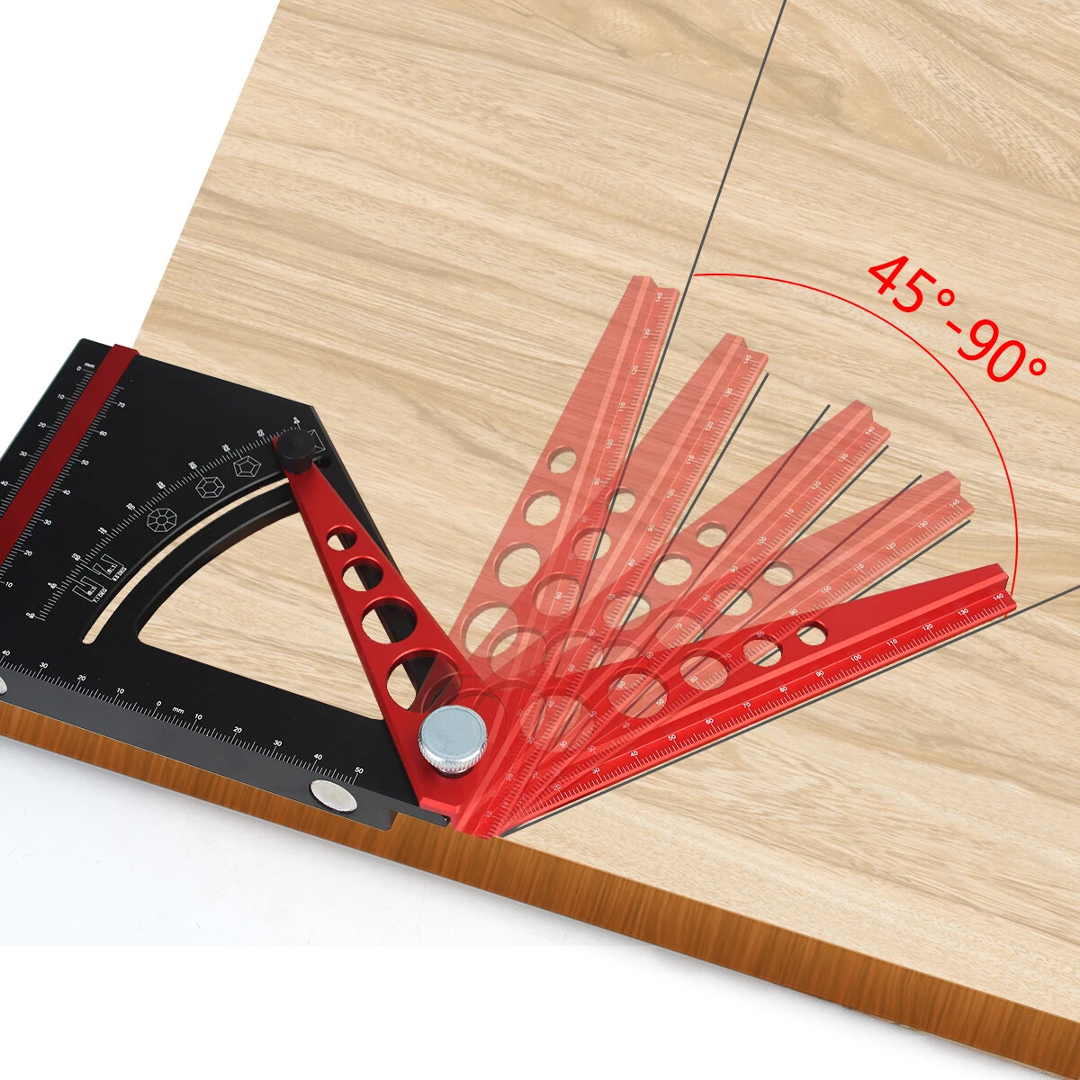 Adjustable Set Square Scriber Movable Aluminum Angle Protractor Measurement Tool