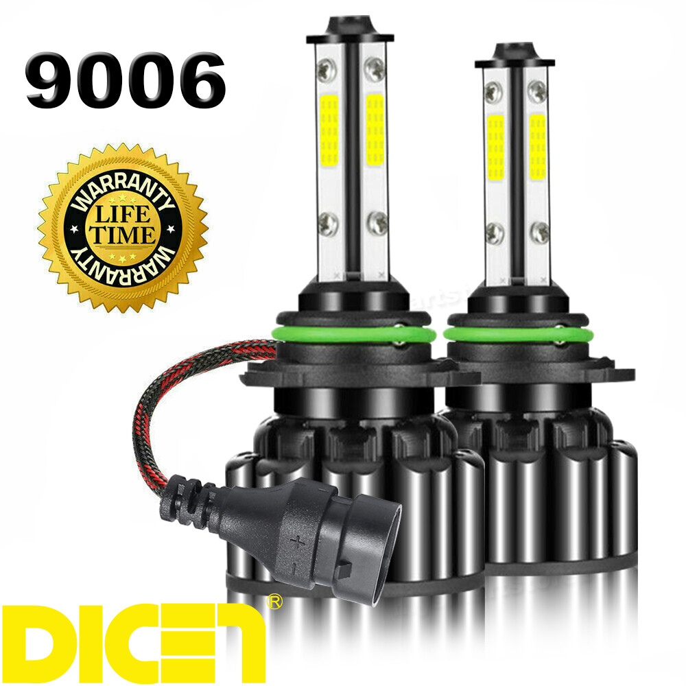 Pair 4-Sides 9006 HB4 2000W 300000LM LED Headlights Kit Hi/Low Power Bulbs 6000K