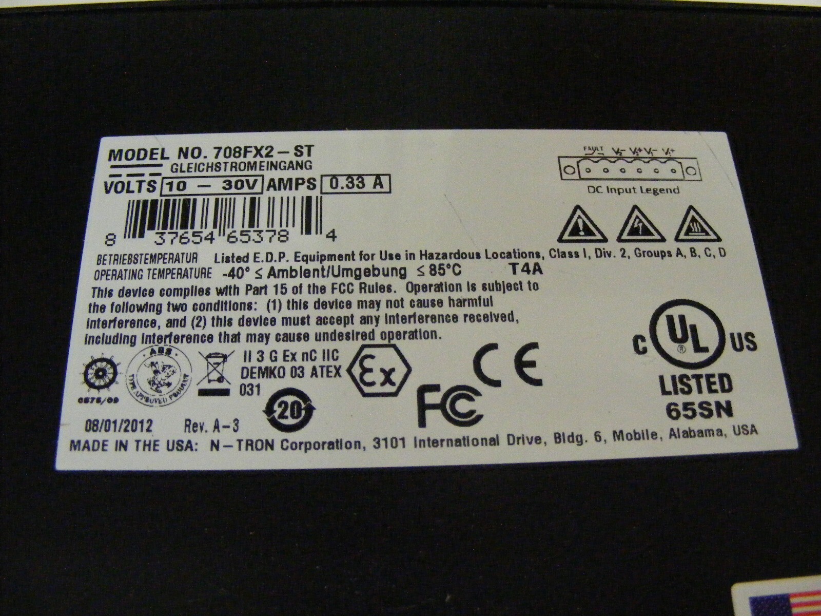 N-TRON 708FX2-ST Ethernet Switch UNUSED (zz4)