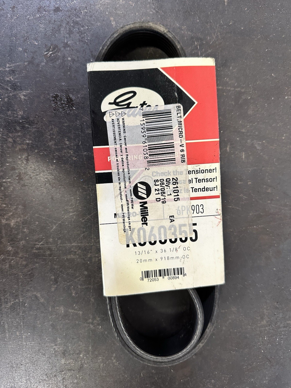 Miller Micro-V 261015 Belt 6 Rib