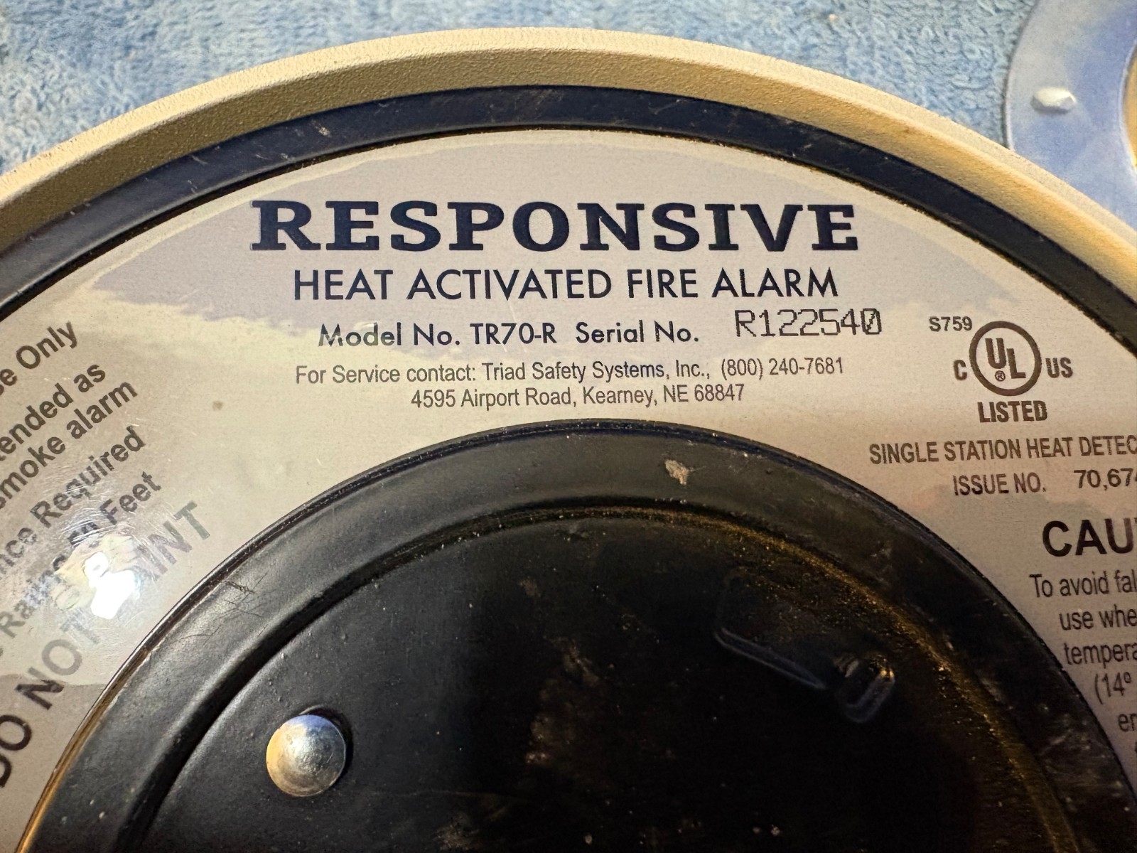 Responsive Heat Activated Fire Alarm TR70-R
