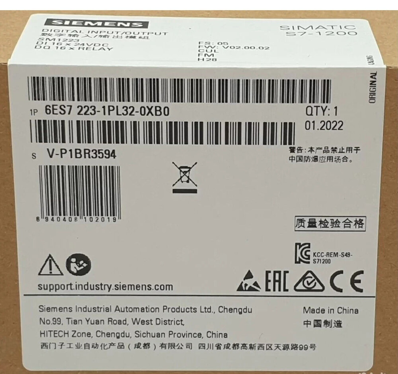 Siemens 6ES7223-1PL32-0XB0 Controller Module New in box
