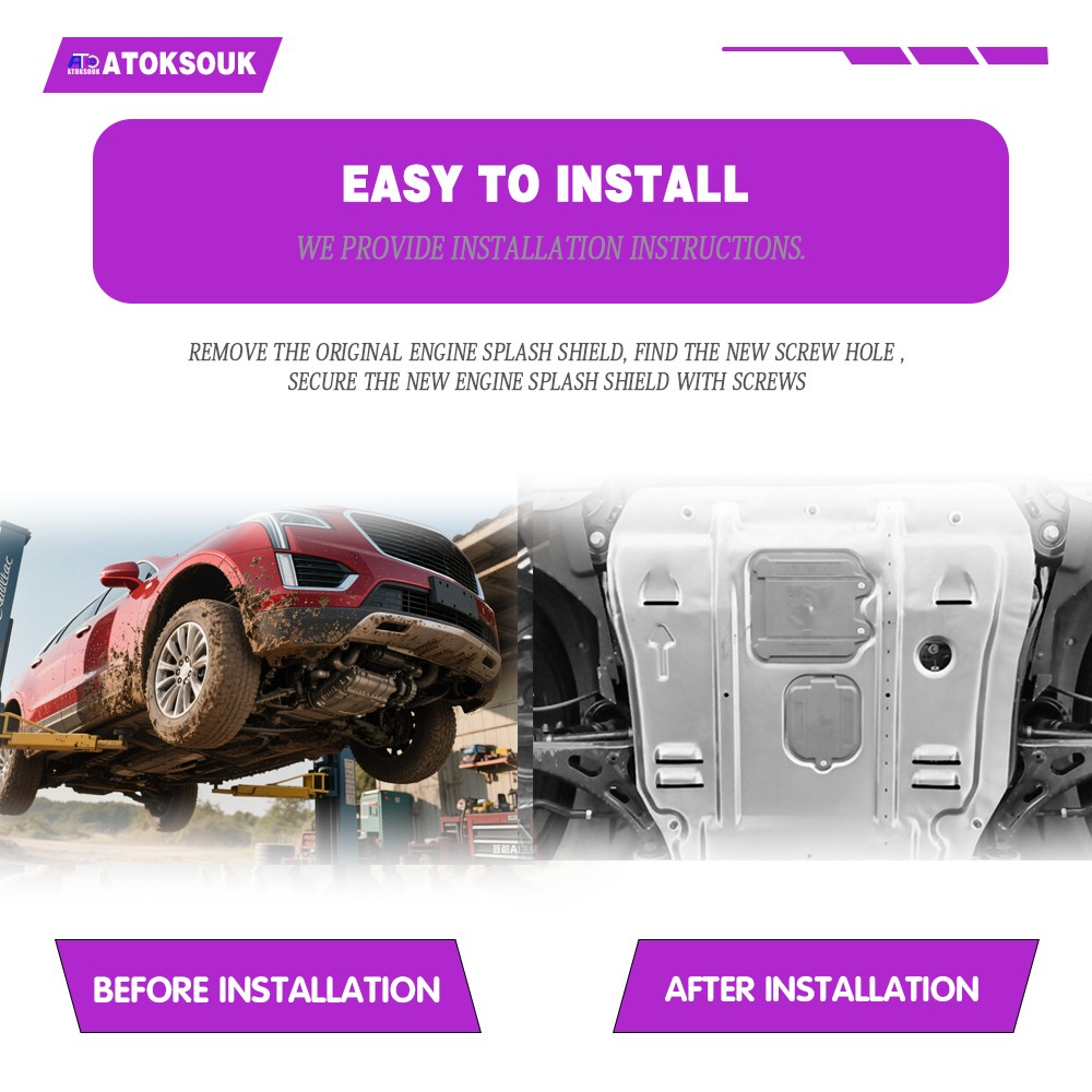 Front Skid Plate For Cadillac XT5 2017-2019 Underbody Engine Splash Shield