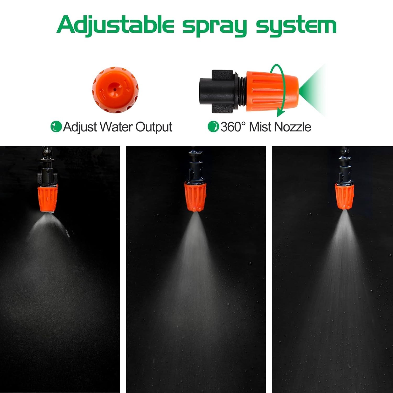DIY 50FT Greenhouse Irrigation System - Adjustable Nozzle & Timer Compatible