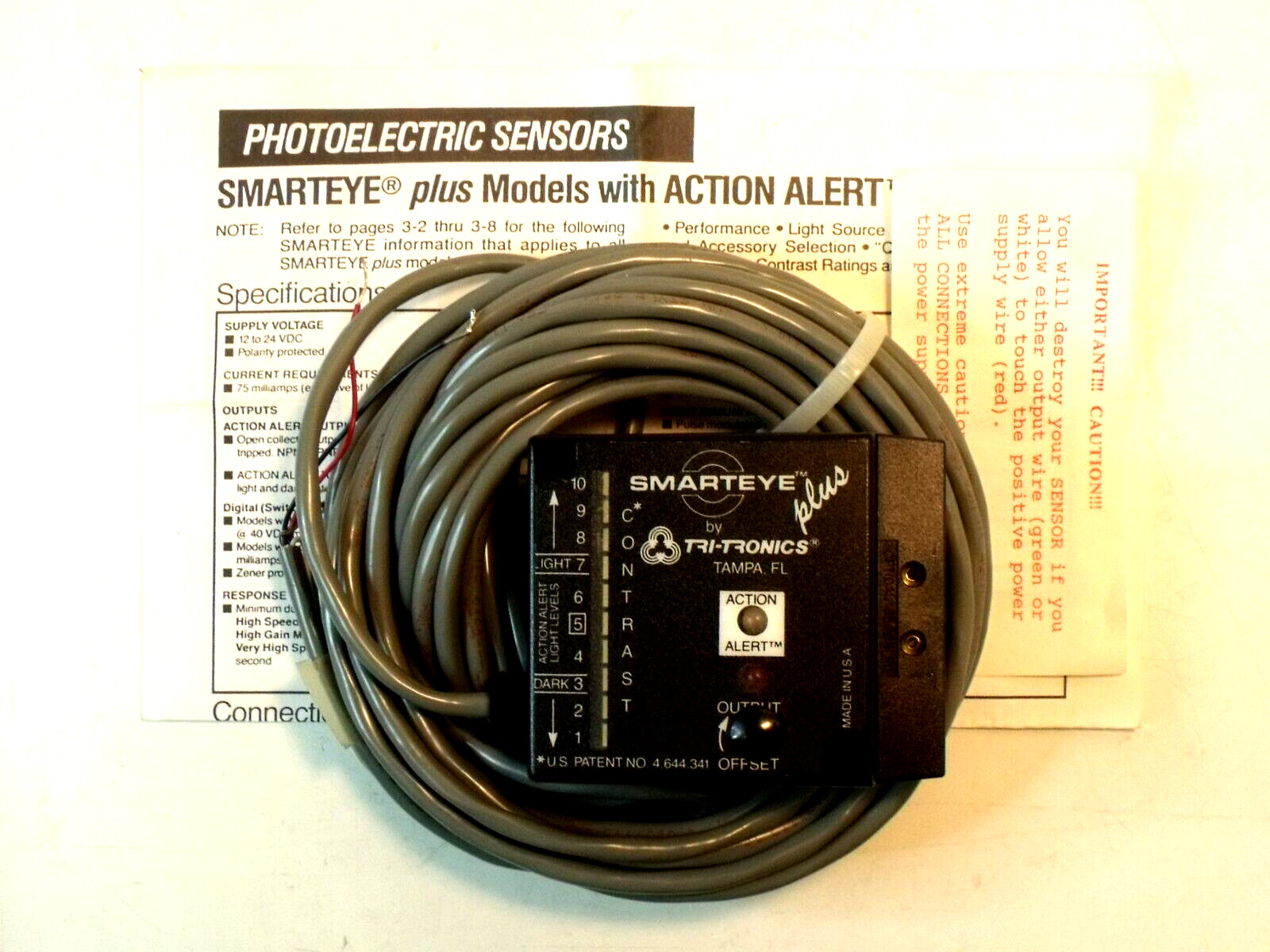 New Tri-Tronics Model ASDR Smarteye Plus Photoelectric Sensor:  12-24VDC