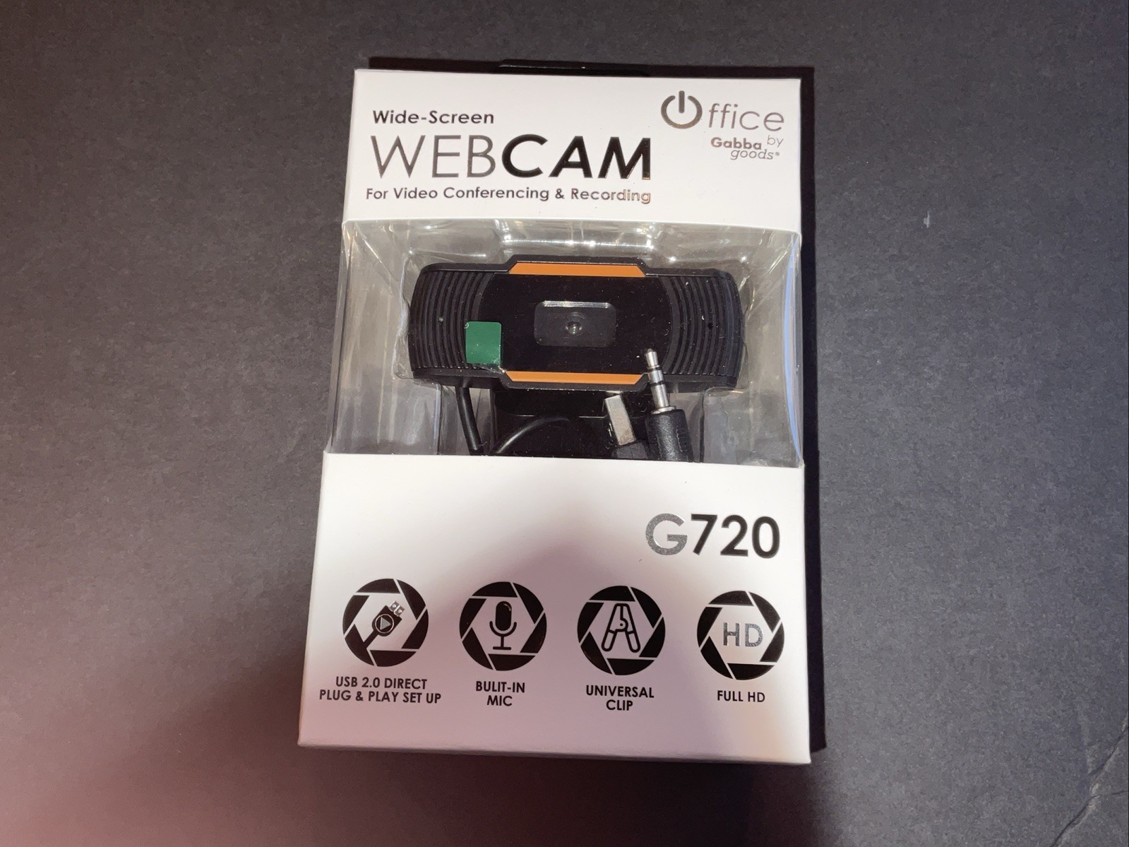 Webcam Gabba Goods Office Wide-Screen  720P HD with Built in Mic USB 2.0 Direct