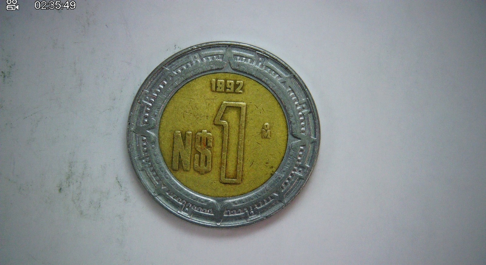 Mexico 1992 1 Nuevo Peso Nuevo Peso (bimetallic; Eagle and Snake reverse) Coin