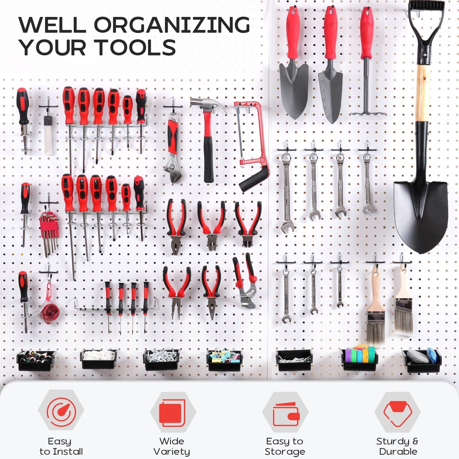 278PCS Upgraded Pegboard Hooks Assortment, Peg Board Organizer Accessories wi...