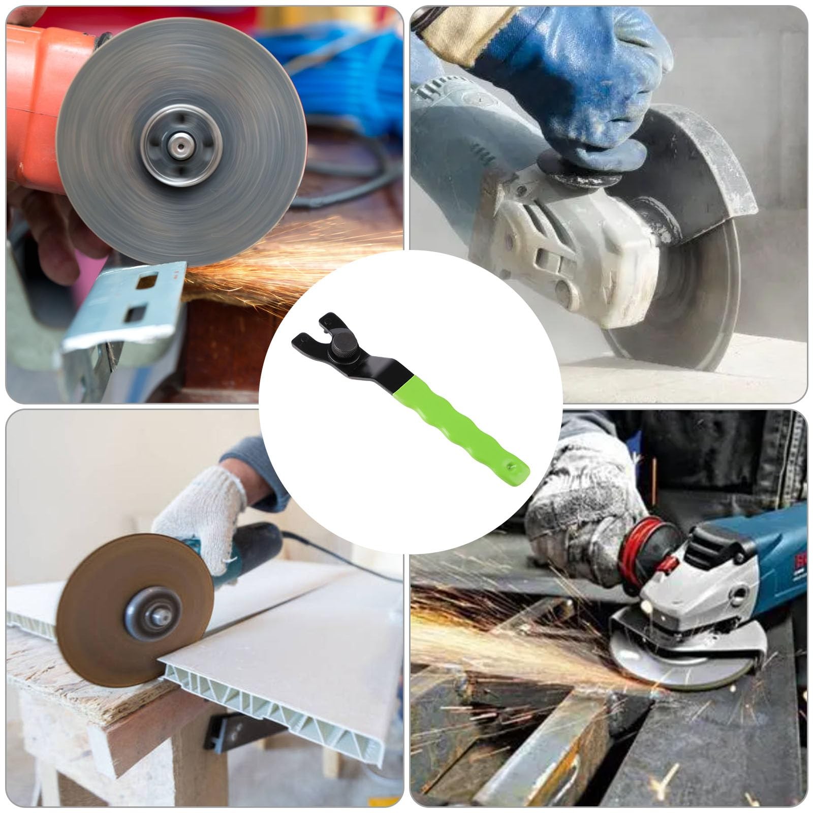 Adjustable Pin Wrench for Angle Grinder Machine,Grinder Spanner ​Wrench (Green)