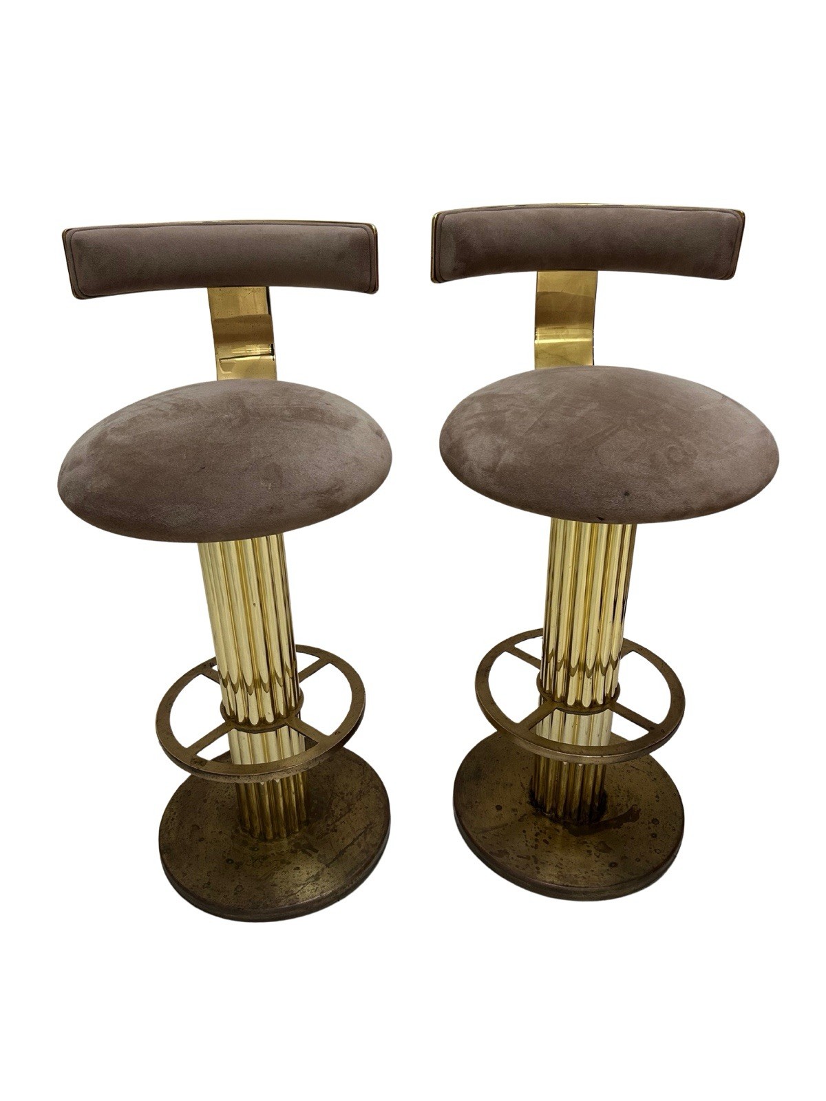 Design for Leisure Tan Suede Barstool Set (2)