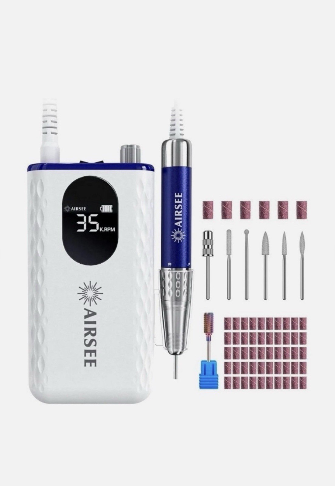 AIRSEE 35000 RPM Professional Electric Rechargeable Nail Drill