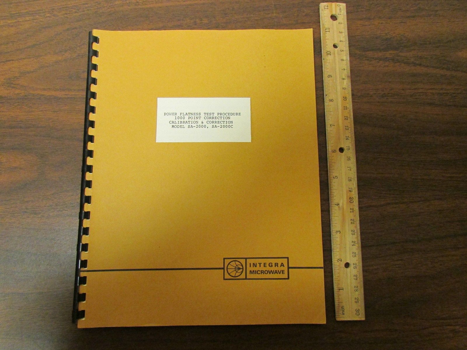 Integra Microwave Power Flatness Test Manual for SA-2000 SA-2000C