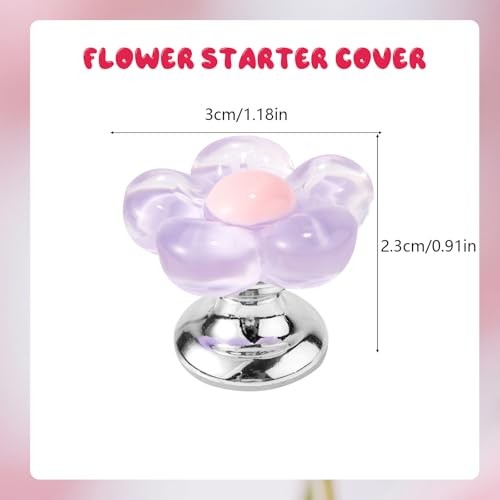 3pcs Car Push Start Button Cover, 3 Colors Flower Starter Covers Engine