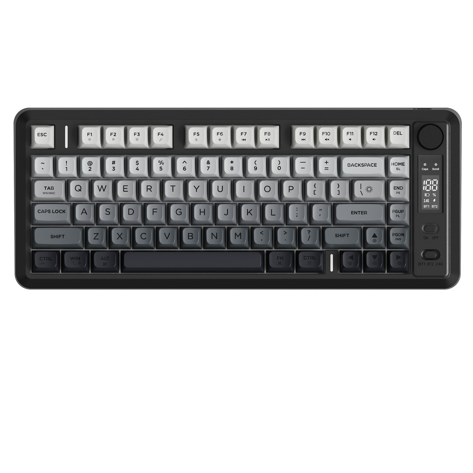 Freewolf M75 75%Wireless Gaming Keyboard Dual-Mode Rainbow Backlight Knob Design