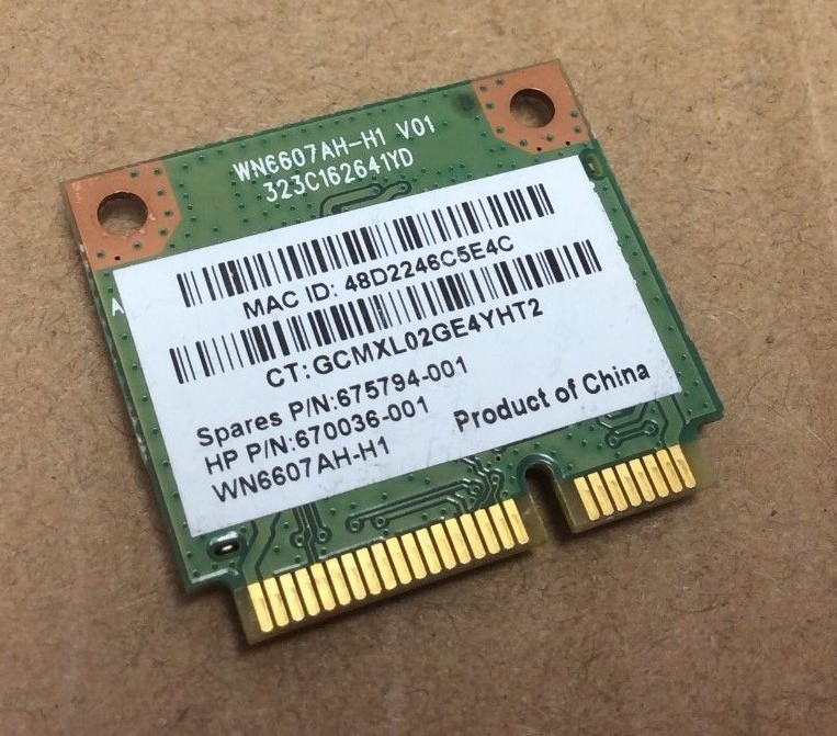 675794-001 P/N 670036-001 WN6607AH-H1 HP Atheros AR5B125 AR9485  #142 /9