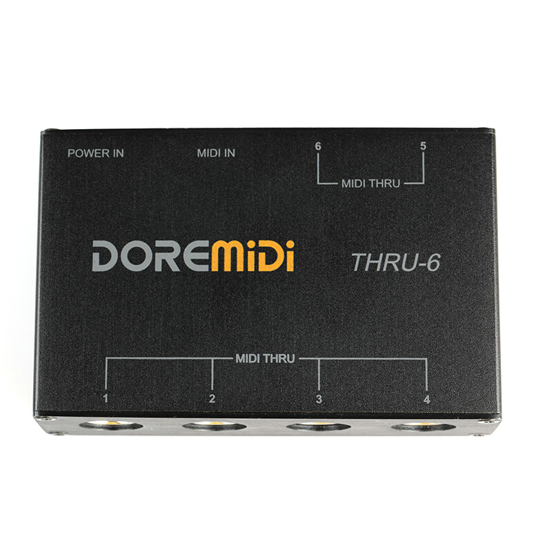 DOREMIDI THRU-6 MIDI Box 16 Channels 6 Output 1 Input 5 Pin MIDI Interface