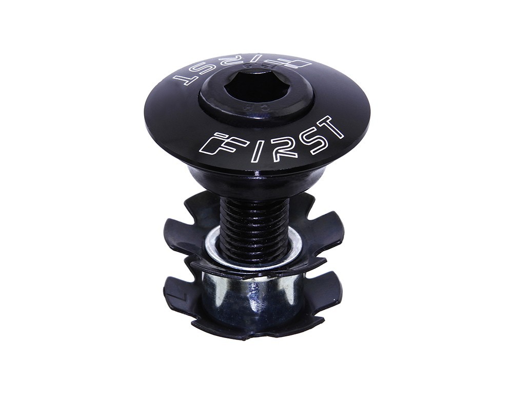 Bicycle 1 1/8" Alloy Headset Top Cap With Hollow Bolt Black Threadless BMX MTB.