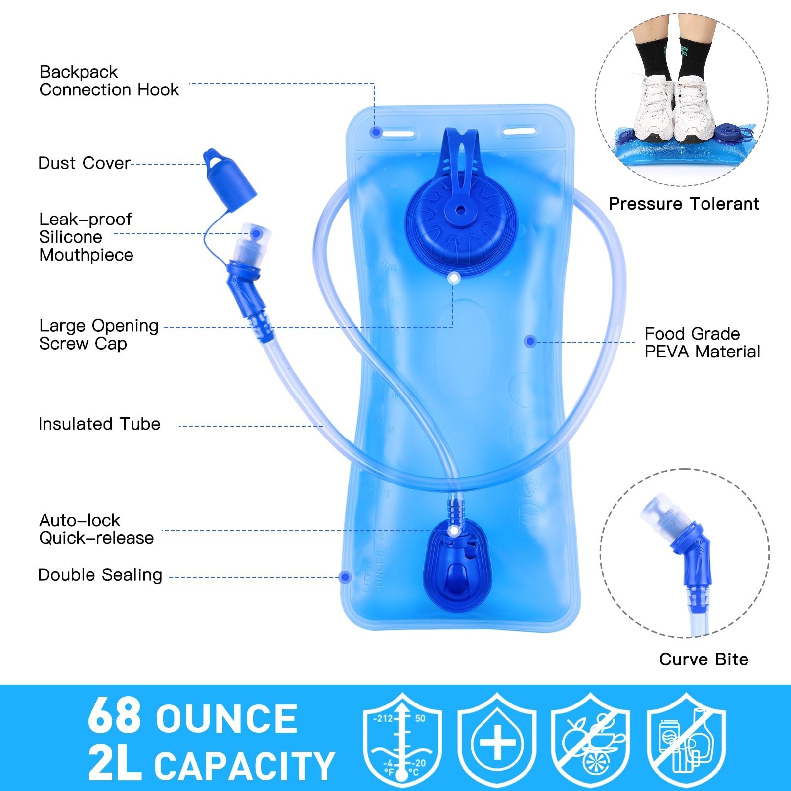 KUYOU Rave Hydration Pack, Hydration Backpack with 2L Hydration Bladder, Fest...