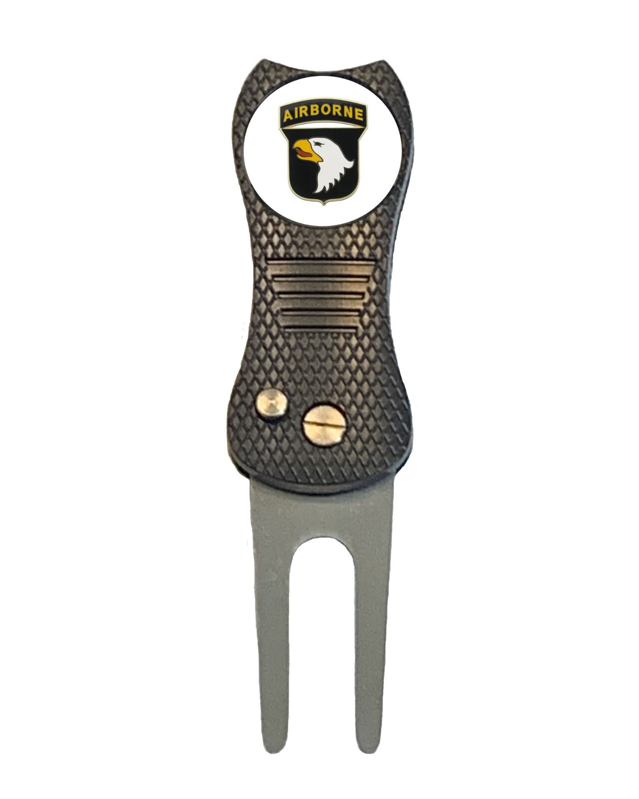 101st Airborne Div Golf Ball Marker w/ Premium Switchblade Divot Tool US Army