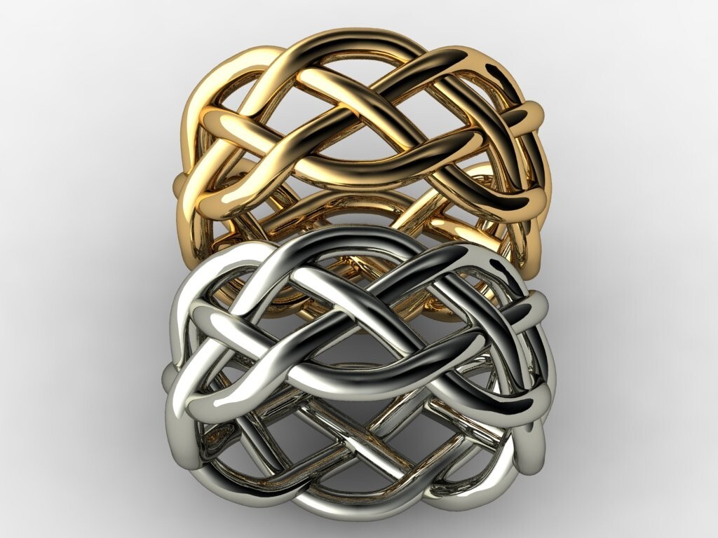 Celtic Knot Ring 10mm Wide CAD File Sizes 4 to 12, 68 files total