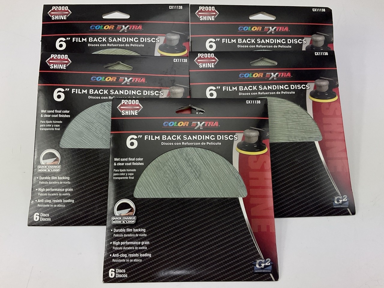 30 Discs - Color Extra CX11138 6" Film Back Sanding Discs, 2000 Grit