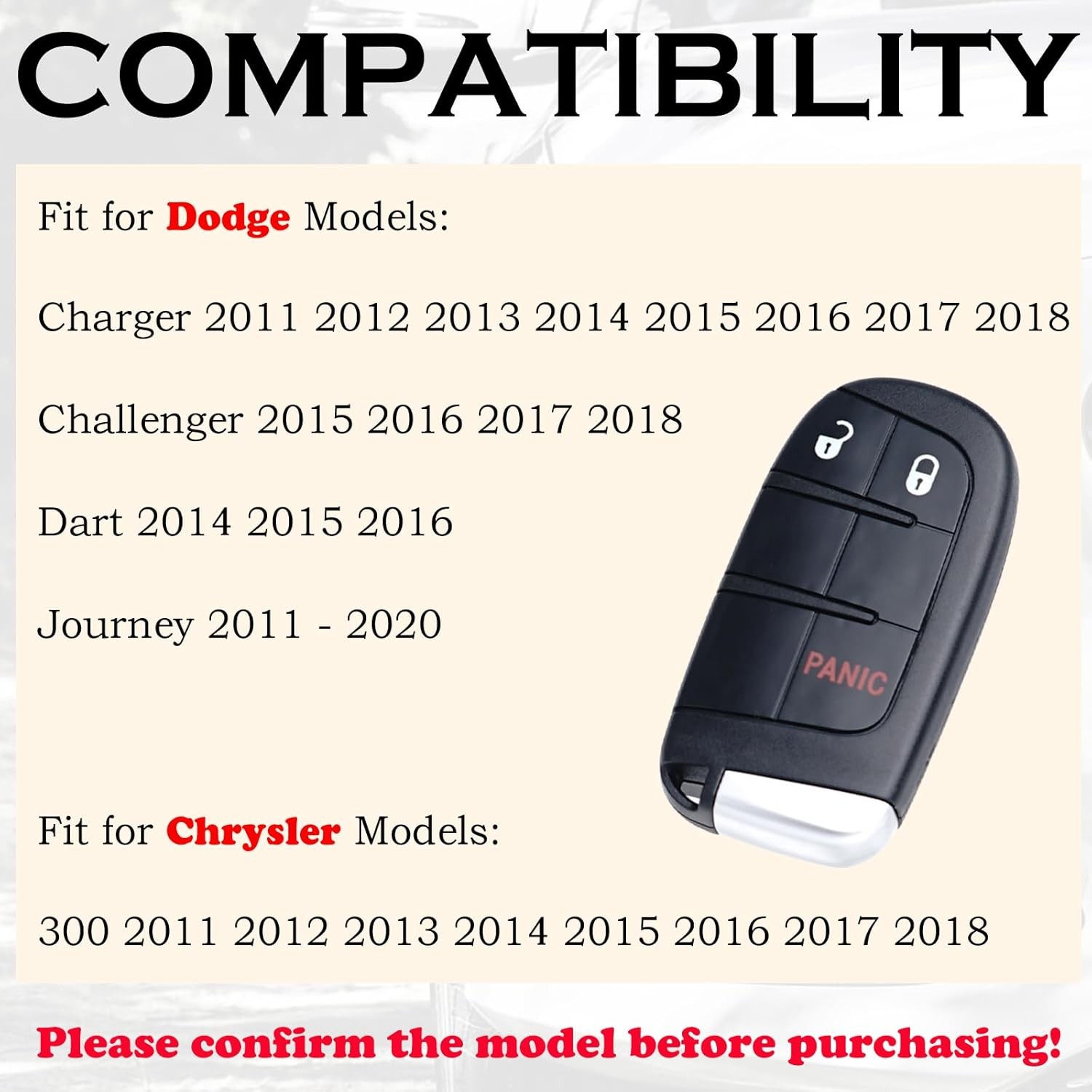 Key Fob Remote Replacement Smart Keyless Entry