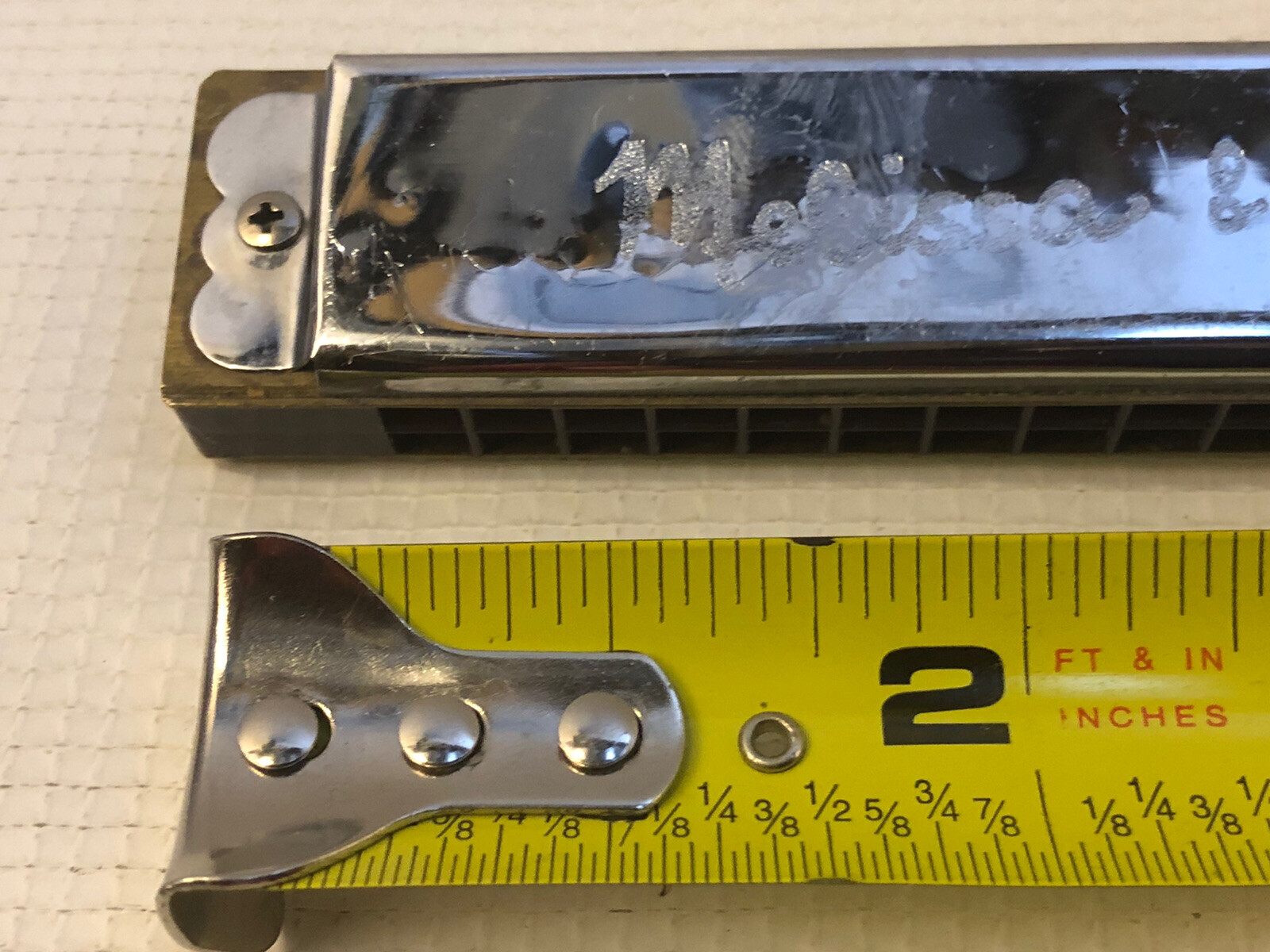 HARMONICA Instrument Music Make Chrome Plastic Brass Stainless MELISSA & DOUG 5”