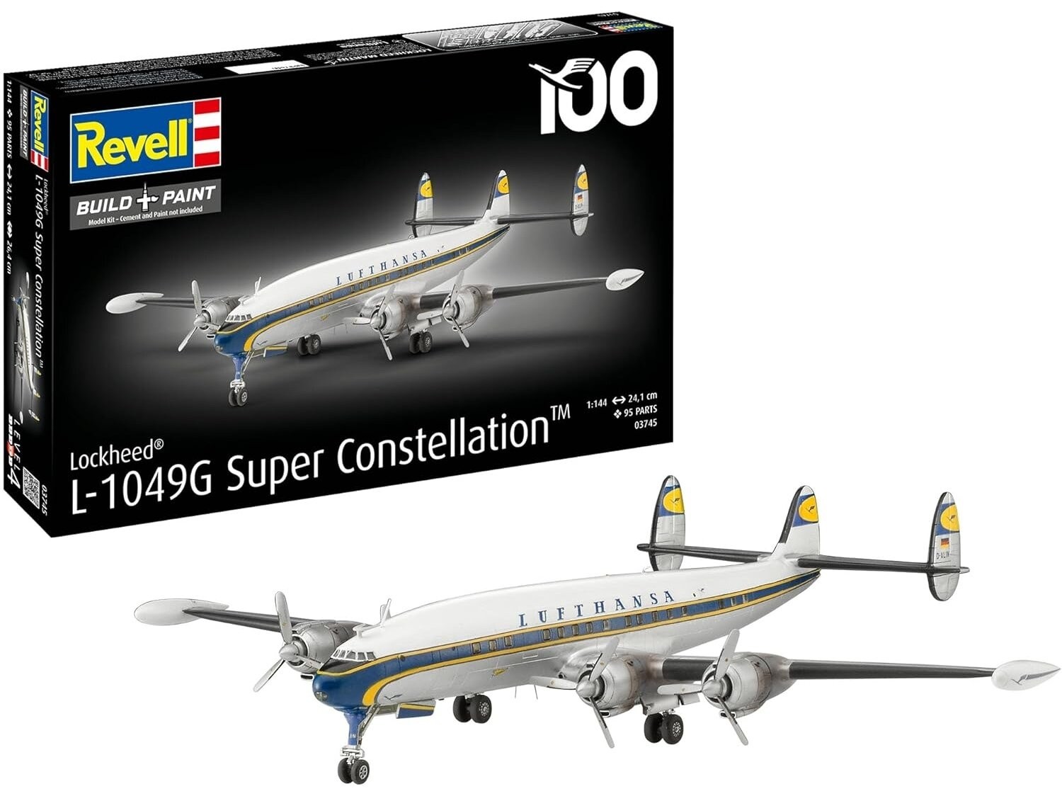 Revell - Lockheed L-1049G Super Constellation Lufthansa 100, 1/144, 03745