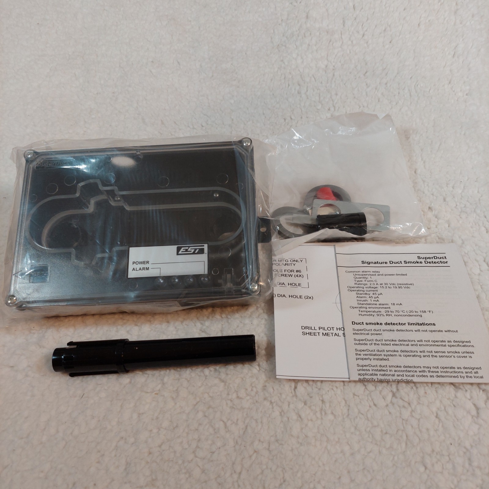 Edwards EST SIGA-SD Photoelectric Duct Smoke Detector NEW Open Box
