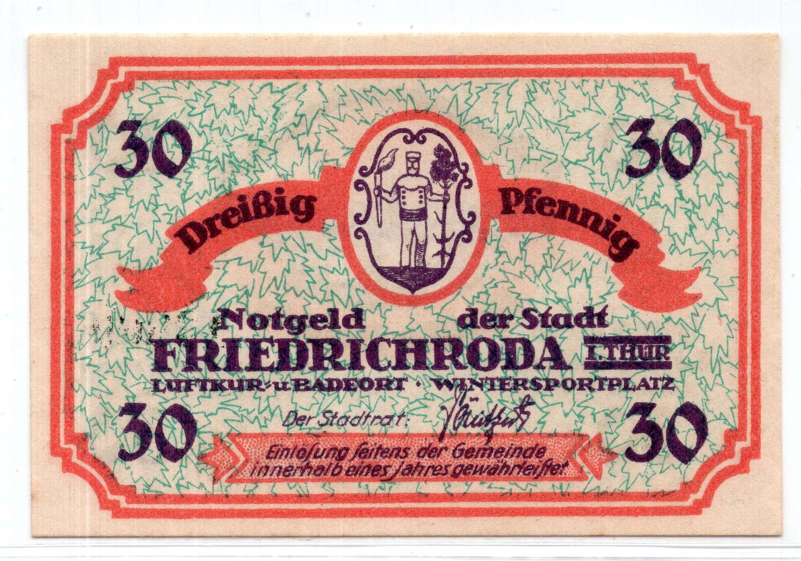 Germany Notgeld Friedrichroda 30 Pfennig (3981)