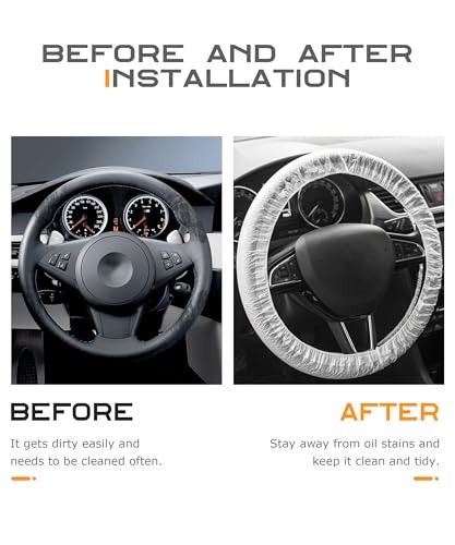 Disposable Steering Wheel Covers, Transparent Car Translucent-50pcs