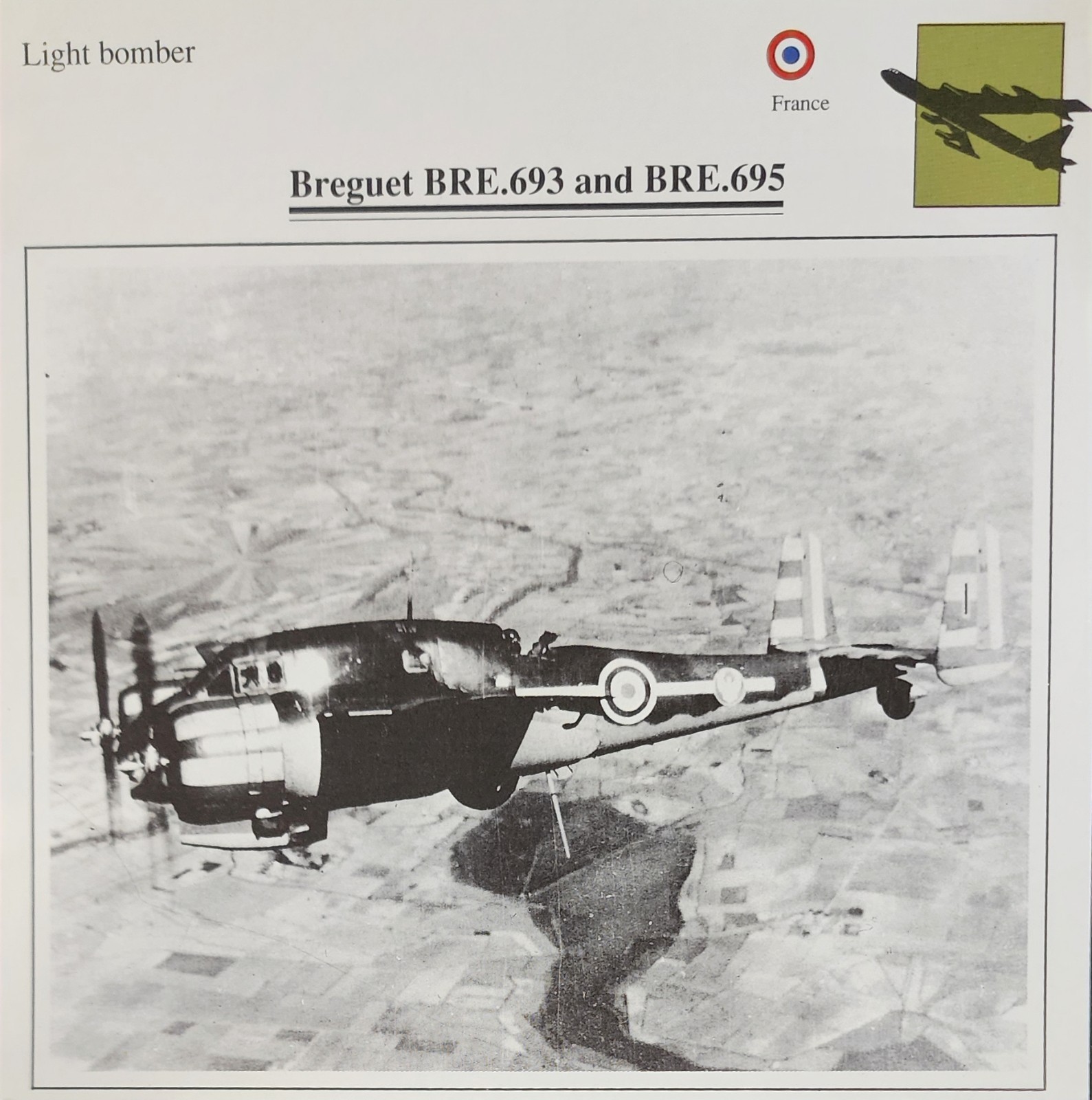 Breguet Plane Picture Original Aircraft Vtg Specs Detail Info Collector Card