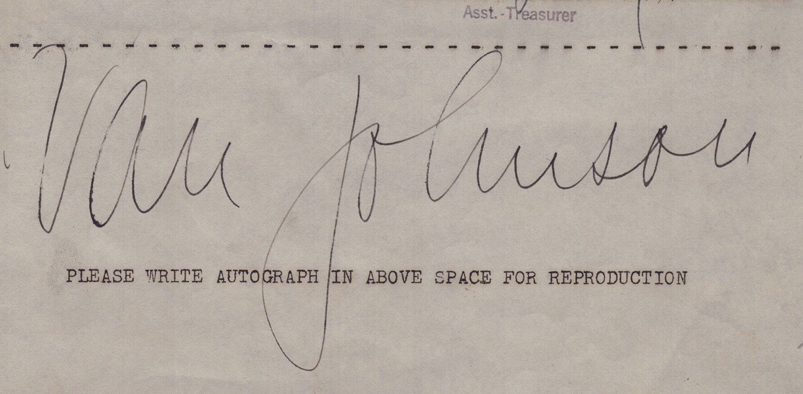VAN JOHNSON - DOCUMENT DOUBLE SIGNED 08/19/1946