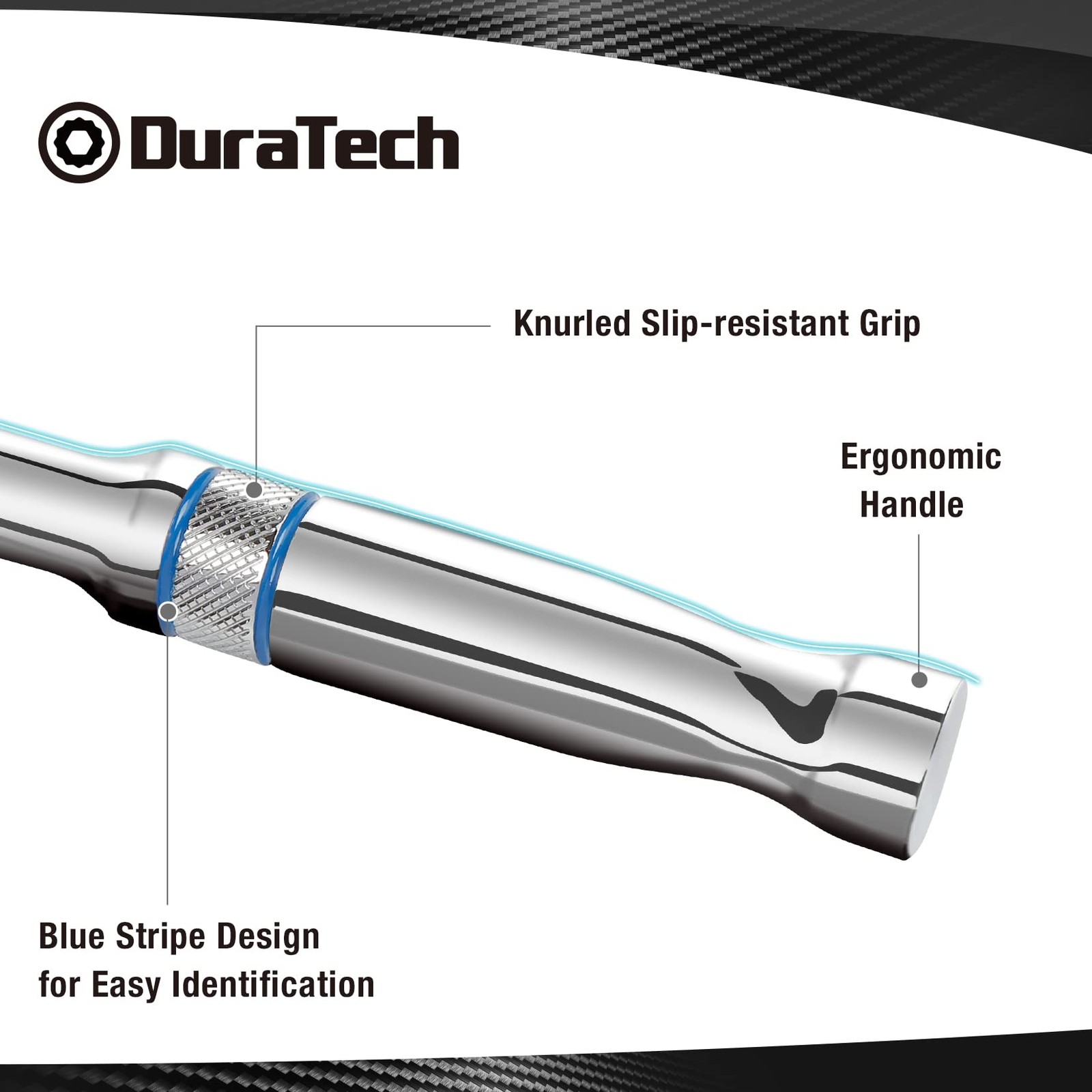 DURATECH 1/4-Inch Drive Ratchet, 90-Tooth Quick-release Ratchet 1/4", Silver