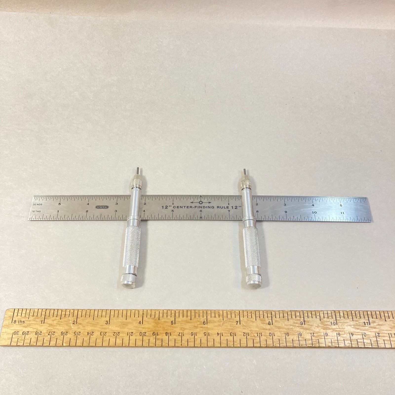 General Trammel Beam Adjustable Points w/ 12" Stainless Rule USA