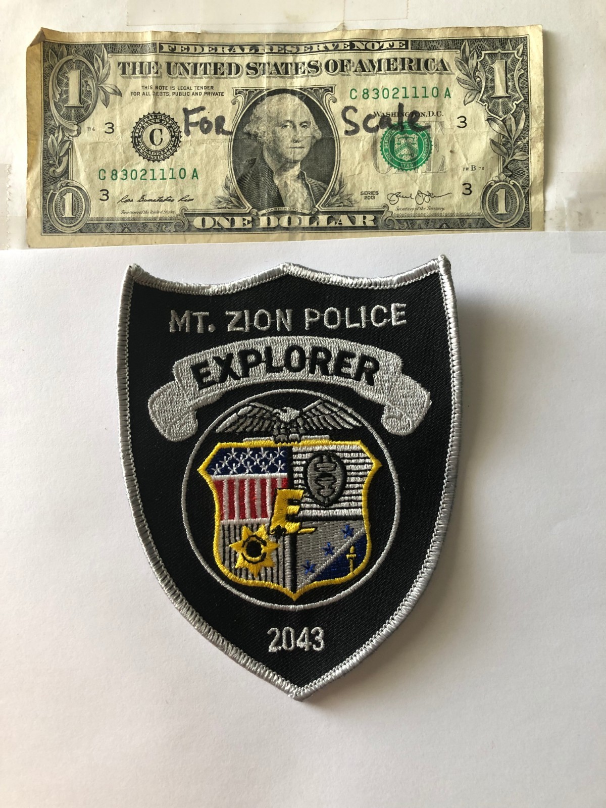 Rare Mt. Zion Illinois Explorer Police Patch Un-sewn Great condition