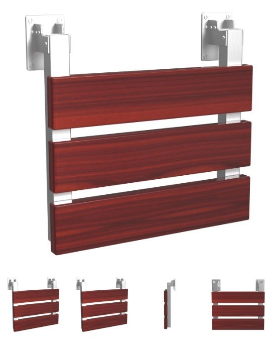 Pulse 4008 ShowerSpas ErgoSeat II Bamboo Wood Shower Seat Wall Seat New Open Box