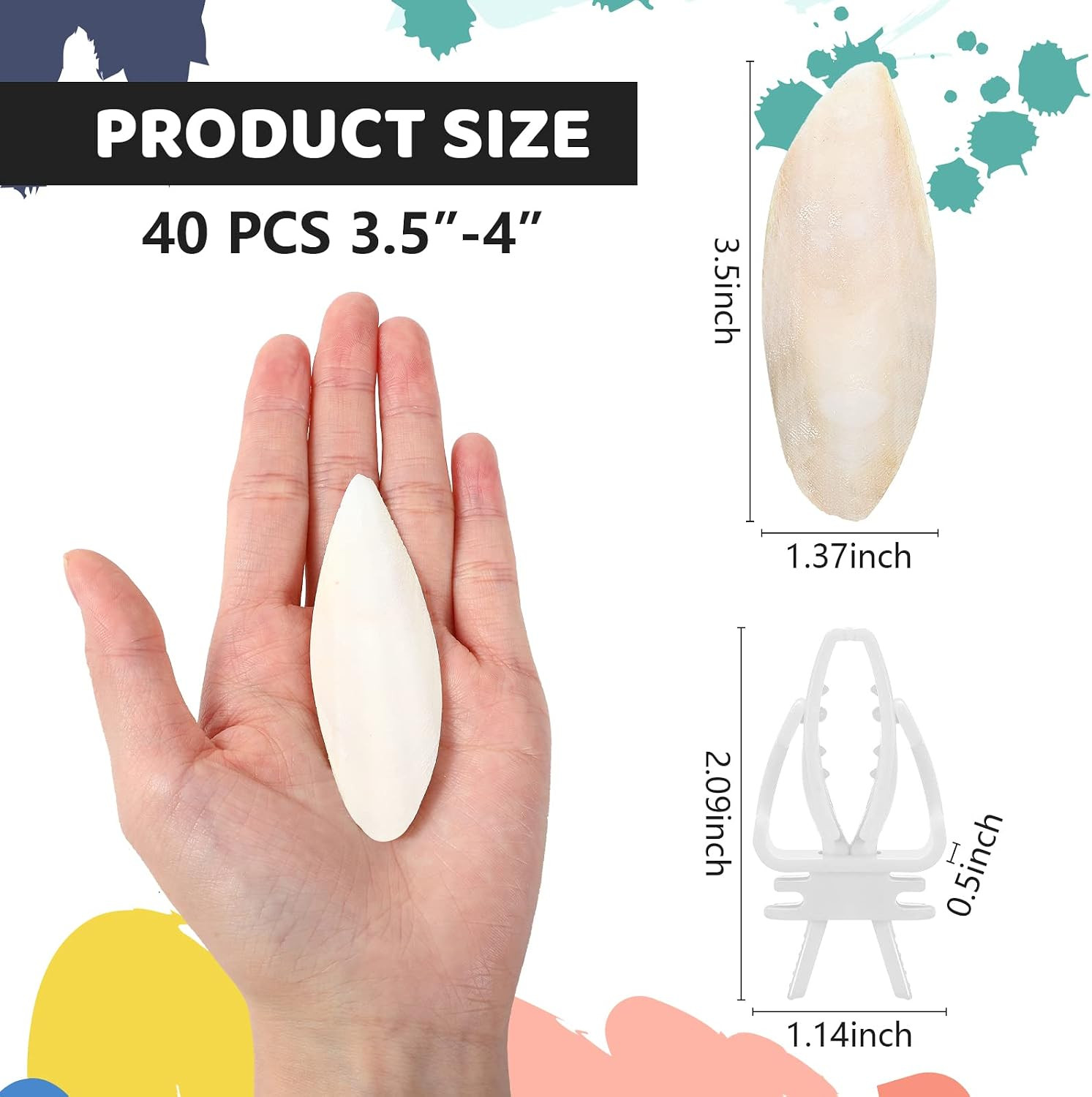 40 Pcs Cuddle Bone Cuttlefish Bone 3.0" to 3.5" Cuttlebone for Birds