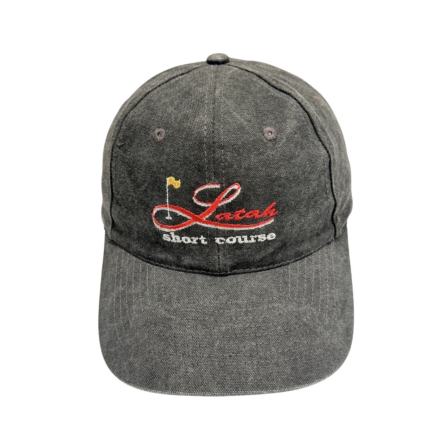 Latah Short Course HeadShot Golf Hat Cap Strap Back Adjustable Black Gray