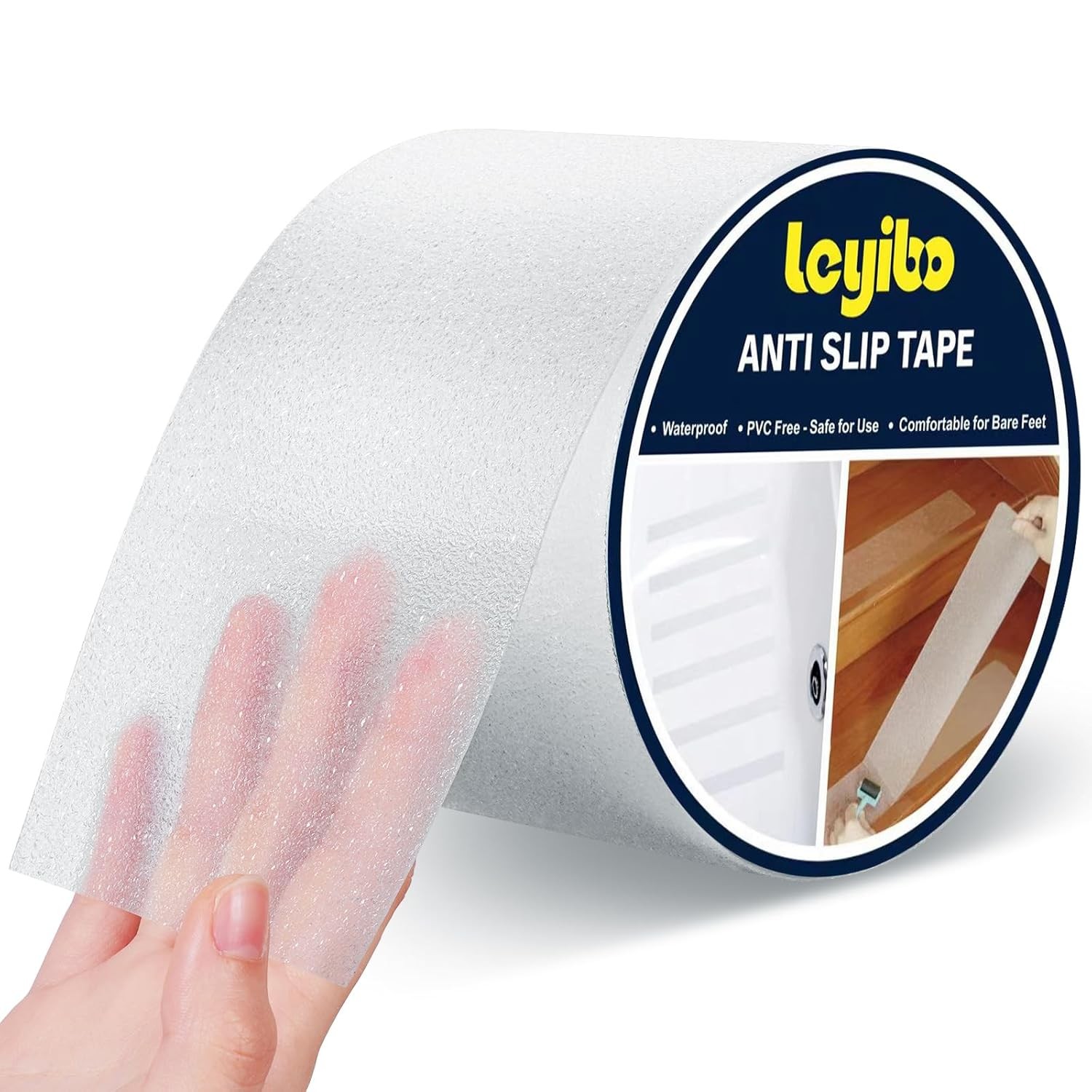 Anti Slip Tape Clear Waterproof Outdoor/Indoor, 4" x 42Ft Non x 42',