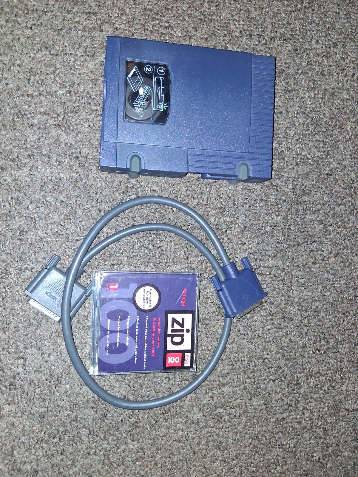Iomega - Z100p2 External PC Zip Drive - Blue Working Condition