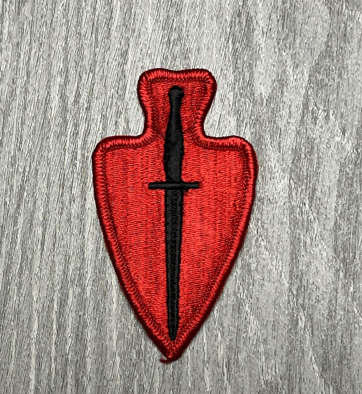 Red Shield Black Dagger Embroidered Patch Tactical Morale Sew On Badge Emblem