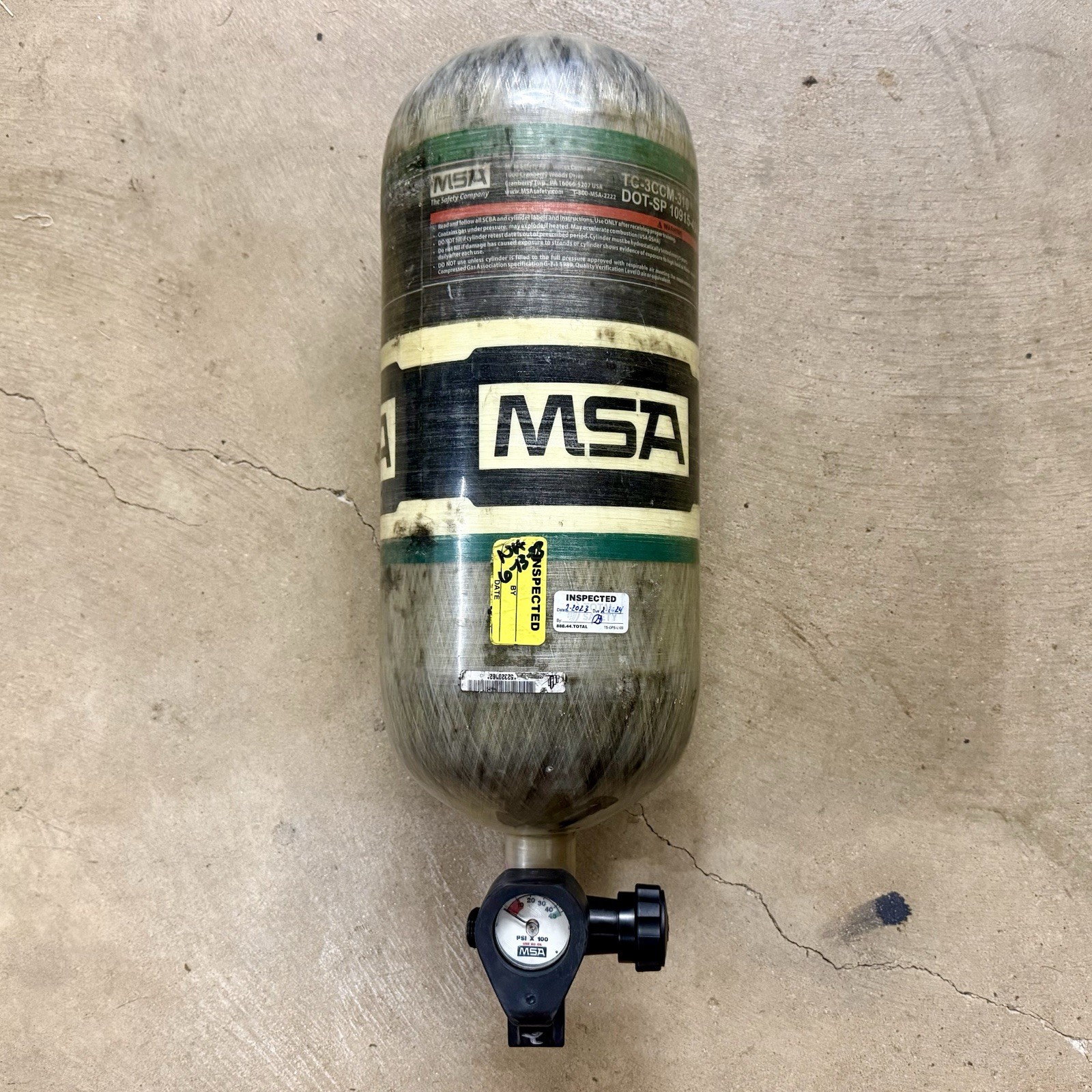 MSA SCBA 4500 PSI 45min Cylinder- MFG 02/2017- GOOD CONDITION