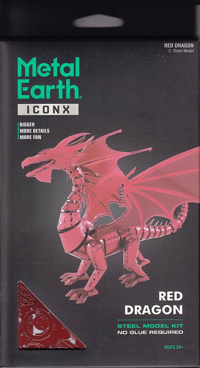 Fascinations ICONX 3D Metal Earth Laser Cut Steel Model Kit - RED DRAGON ICX115