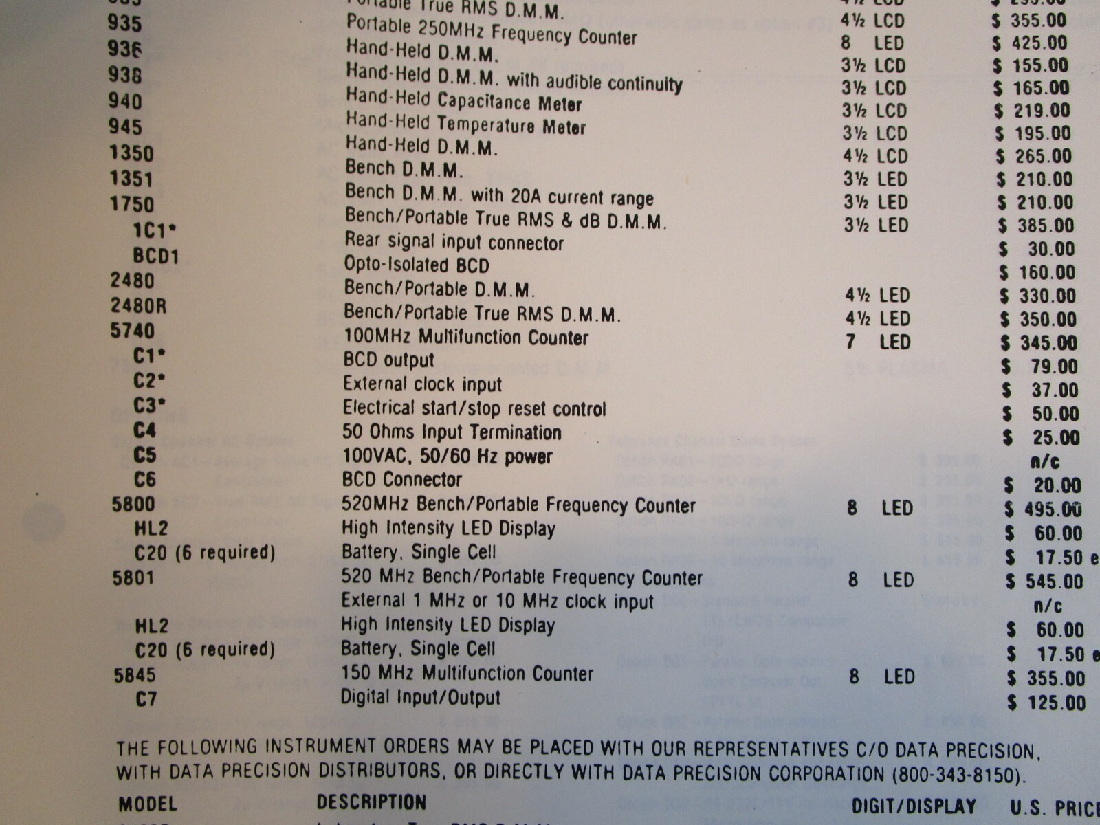 DATA PRECISION Model 5740 Multifunction Frequency Counter 100MHz *SEE VIDEO*