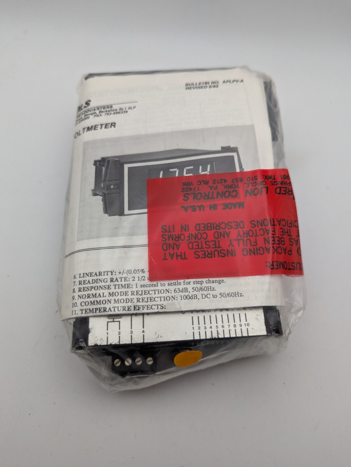 RED LION CONTROLS APLPV410 APOLLO PROCESS METER *Factory Sealed Unit.