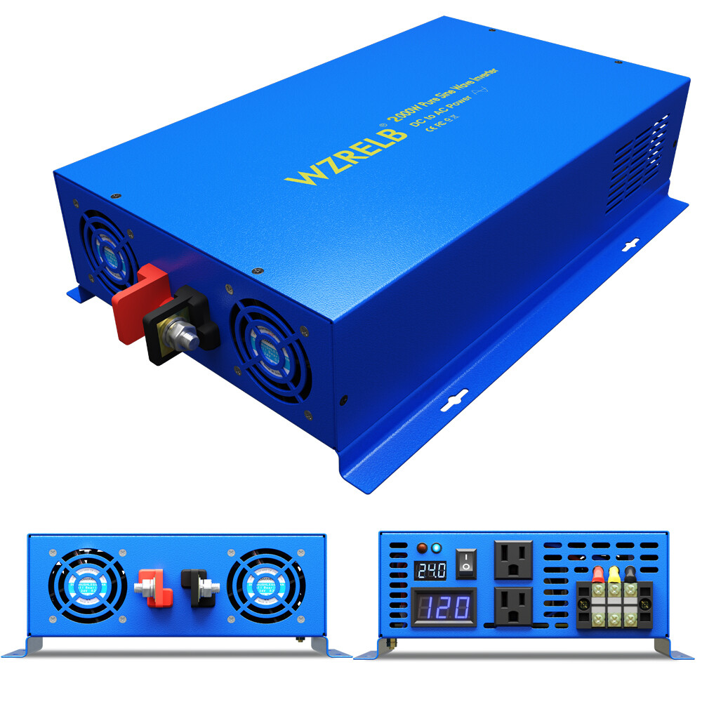 48V to 120V Pure Sine Wave Inverter 2000Watt Converter Solar Home System Camp RV