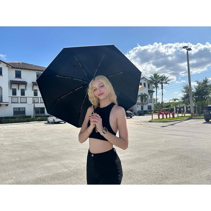 Triple Width Compact Umbrella Automatic Open Close UV Protection Travel New