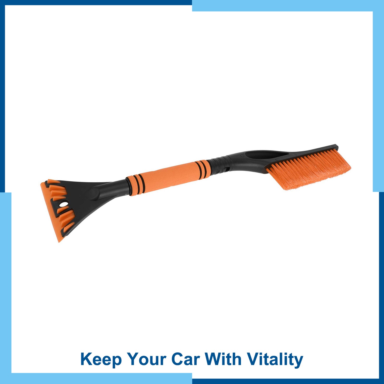 Car Ice Scraper Brush Orange Fit for Car SUV Truck RV Windscreen Side Window