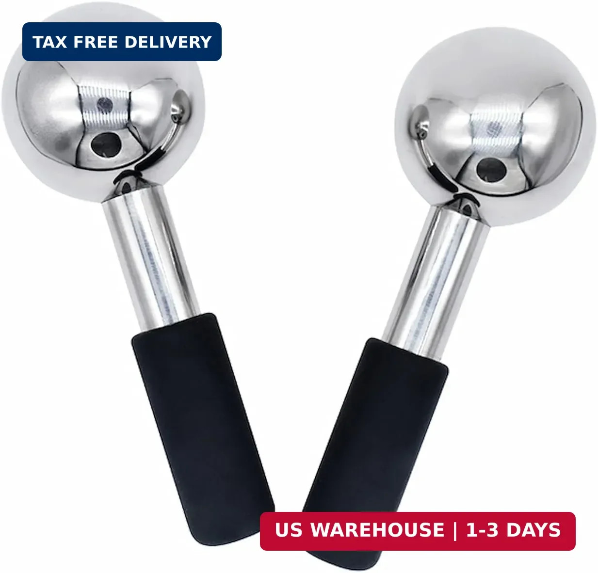 Stainless Steel Ice Globes for Facials, Cold Therapy Facial Roller for Face and